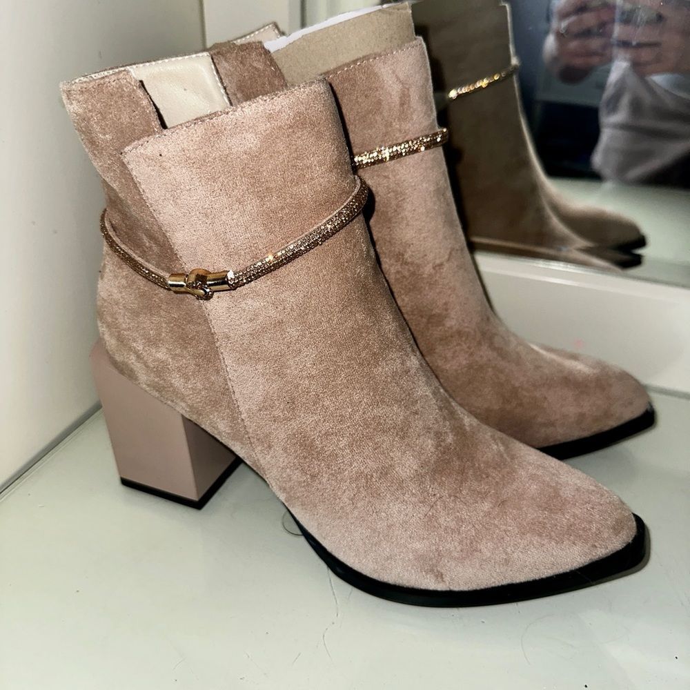 Azura Suede Booties Brand New Size 38